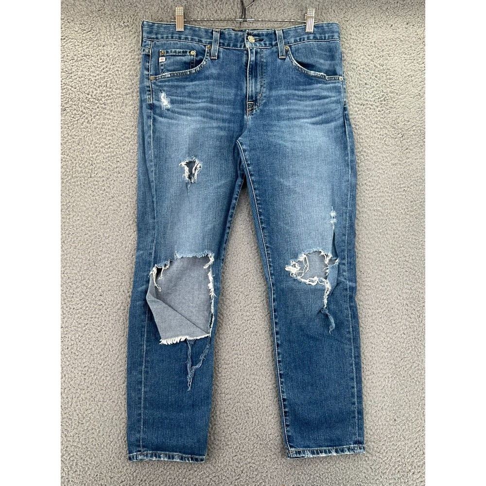 AG Adriano Goldschmied The Ex-Boyfriend Slim Jeans Women 29R (34x27) Distressed